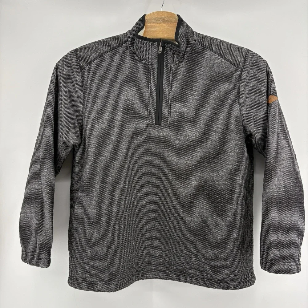 Orvis 1/4 Zip Pullover Brighton 1526440 Sherpa Lined Pocket Grey Sweater Mens XL